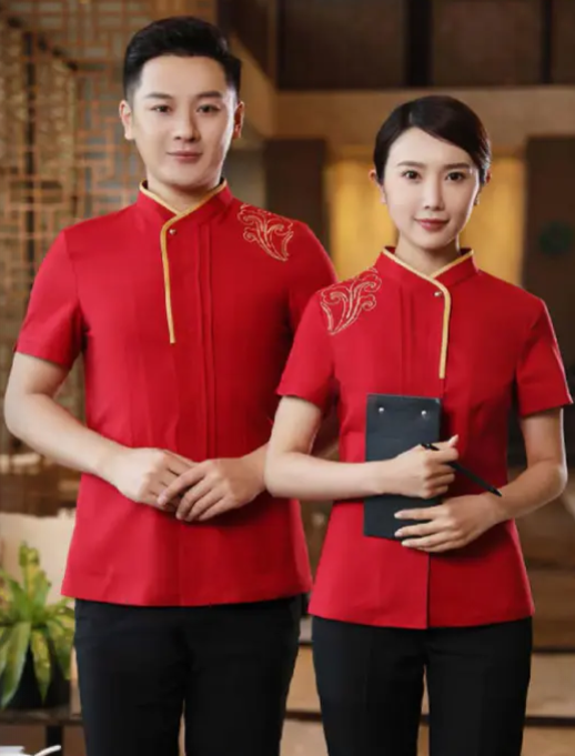 工作服，酒店工作服，紅色酒店工作服，工作服制服